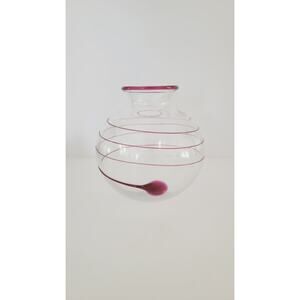 DANSK Fish Bowl Style Red Swirl Vase